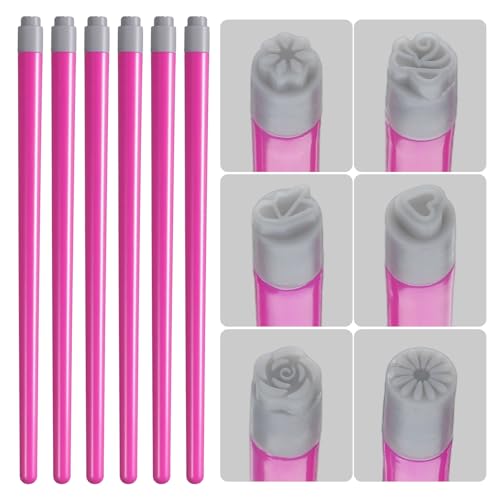 Classicseali 6PCS Nail Art Stamp Pen Various Nail Stamp Pen Silicone Nails Stamps for Nails Art DIY Stamps Kit for Arts for Women Girls