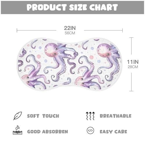 xigua Cute Octopus Baby Burp Cloths for Newborn Boys and Girls 2 Pack, Soft & Absorbent Cotton Baby Burp Cloth, Baby Washcloths, Newborn Towel, Burp Rags4