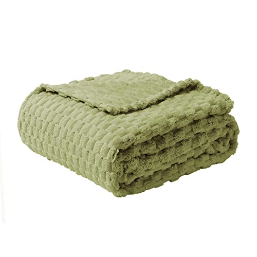Fy Fiber House Fleece Throw Blanket For Couch 300Gsm Super Soft Plush Fuzzy Blankets Lap Blanket For Office Sofa, 50X60 Inches, Sage Green #TOP1