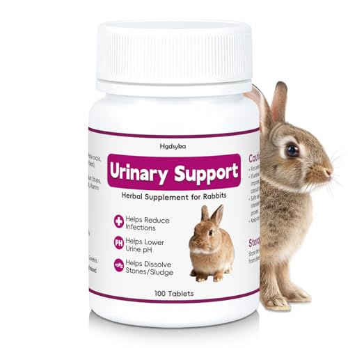 Urinary Support for Rabbits, Helps Maintain Healthy Urine Ph & Reduce Sludge Buildup, Rabbit Bladder & Urinary System Health Support Tablets, Herbal Formula 100 Tablets