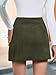 Yousify Womens Corduroy Mini Skirt Casual High Waisted Bodycon A-Line Short Pencil Skirts Army Green