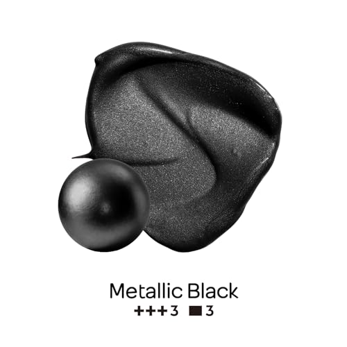 Image of Nicpro Metallic Black Acrylic Paint, 8.45oz /250ml Large Black Craft Paint | Pearlescent Non Toxic, Non Fading Paints for Metal, Wood, Clay, Fabric, Canvas, Ceramic, Furniture, Handcrafts Art Supplies