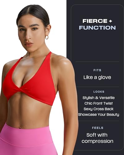 Image of Aoxjox Women's Workout Sports Bras Fitness Metamorph Sienna Twist Bra Yoga Crop Tank