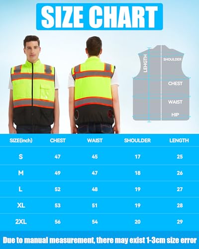 Image of 21V Safety Cooling Fan Vest for Men and Women, With Max 12000 RPM 2 Fan & Up to 16 Hours Runtime 20000mAh Battery
