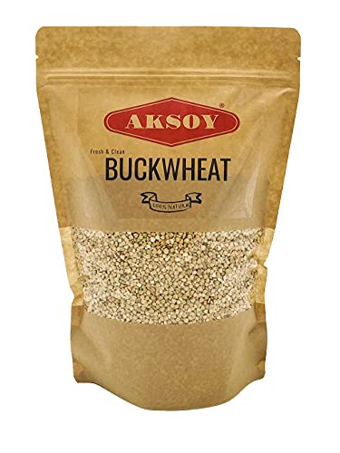 AKSOY Buckwheat 1 25KG Hulled Buckwheat Groats | Raw Whole Vegan Non-GMO Use for Porridge Granola Bars Salads as a Side Dish and More (Packaging May Vary)