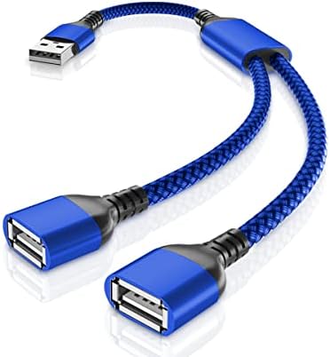 USB Splitter Y Cable 0.3M,USB A 1 Male to 2 Female Extension Cord Converter,Dual Double USB Port Extender Hub Data Charger Power Split Adapter For Mac,Car,Xbox One Series X S,PS4,PS5,Laptop