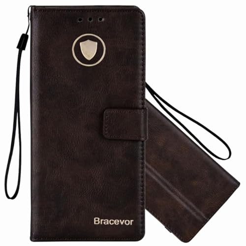 Image of Bracevor Premium Design Flip Cover case for Motorola Moto Edge 60 Fusion - Dark Brown | Full Camera Cover | PU Leather Wallet | 360 Degree Protection | Kickstand | Card Slots