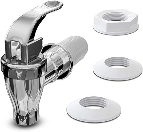 2-Pack Silver Beverage Dispenser Replacement Spigot - Push Style Faucet For Carafes And Drink Dispensers - Water Dispenser Replacement Spout For Easy Pouring - Durable And Leak-Proof Design #TOP5