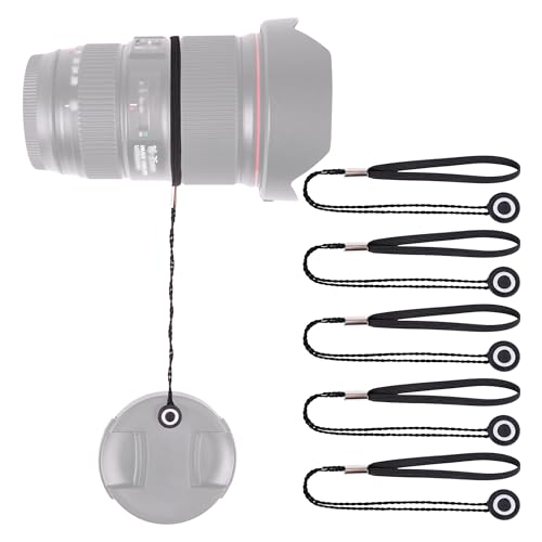 Lens-Aid - Cordon avec adhésif pour Cache-objectifs - avec adhésif en Caoutchouc Universel, Convient à Canon, Nikon, Fuji, Tamron, Sigma, Olympus, Pentax...