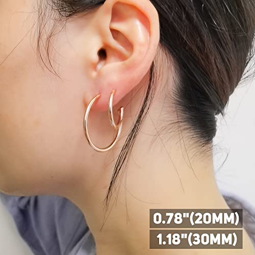 Gold Hoop Earrings for Women - Plated Gold 20mm/30mm/40mm/60mm Lightweight Thin Hoop Earrings3