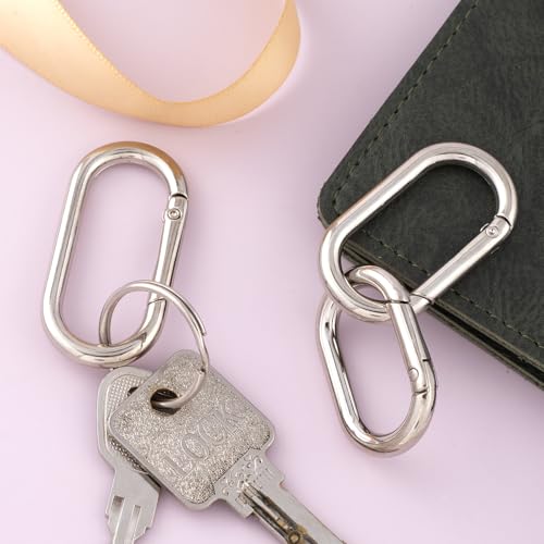 Image of Oval Spring Ring Clips, Metal Keyring Purse Clip