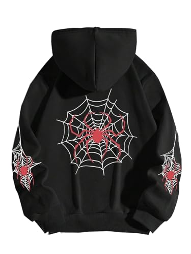 Image of SXV 'Spider Trap' Printed Cool Aesthetic Sweatshirt Hoodie