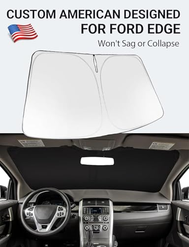 Image of Proadsy 2026 Upgrade Windshield Sun Shade Custom Fit 2007-2014 Ford Edge Foldable Front Sunshade Protector Sun Visor Blocks UV Rays Keep Car Cooler