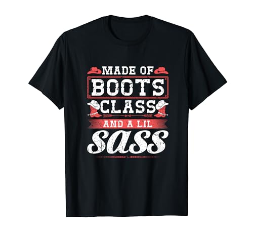 Botas vaqueras clase Little Sass, Vintage Country Camiseta