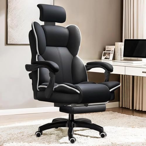 LEEZONE オフィスチェア フットレスト付き リクライニング 連動式アームレスト