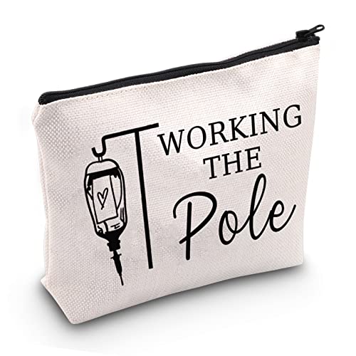 JXGZSO Funny Emergency Room Nurse RN Bag Nurse Reusable Bag Working the Pole Zipper Pouch (Working the Pole BAG)