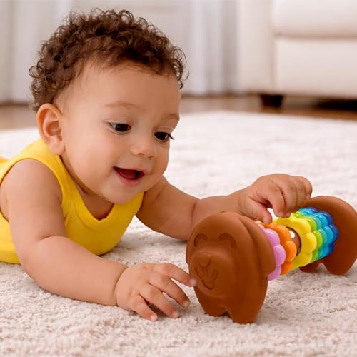 Image of Imagimake Tummy Time Puppy | Leaps & Bounds Baby Toys for 3+ Months |Toy for Toddlers, Infants | 2-in-1 Play & Grow - Squeaky Sounds | Non- Toxic | New Born Baby Gifts for 3+Months