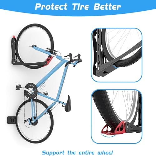 Image of WALMANN BIKEPAL No Lifting Wall Mounted Swivel Bike Rack, Bike Wall Hanger | Garage Space Saving Vertical Bike Storage, Bicycle Swivel Rack, Max. Tire Width 2.4 inch, 20-28 inch Wheels