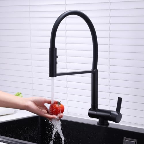 Robinet de cuisine extractible chromé rétractable évier sous fenêtre double jet