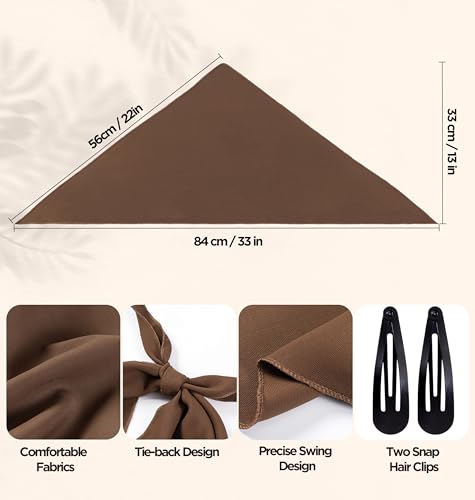 HBselect 4PCS Bandanas for Women Valentine\'s Day Gifts Head Bands Tie-Back Triangle Head Scarf Head Kerchief for Girls with 2 Snap Hair Pins