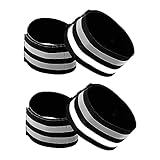 JPESYGFDK 4 Pcs Hosenklammer Fahrrad, Fahrrad Hosenklammer, Elastisch Reflektorband, Hosenschutz Fahrrad Mit Starken Reflektorstreifen Für Radfahren Joggen Wandern Motorradfahren(Schwarz)
