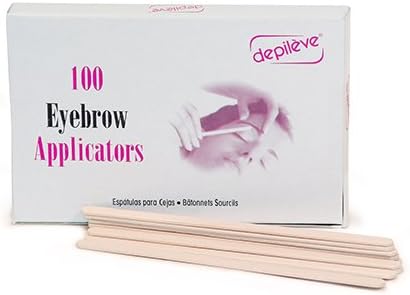 Depileve Wooden Eyebrow Applicators - Waxing Applicator Sticks - for Home and Salon - Box of 100