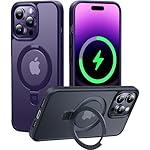 CASEKOO Designed for iPhone 14 Pro Max Case with Magnetic Invisible Stand [Military Drop Protection] [Compatible with MagSafe] Shockproof Slim Translucent Matte Promax Case 6.7 Inch, Purple