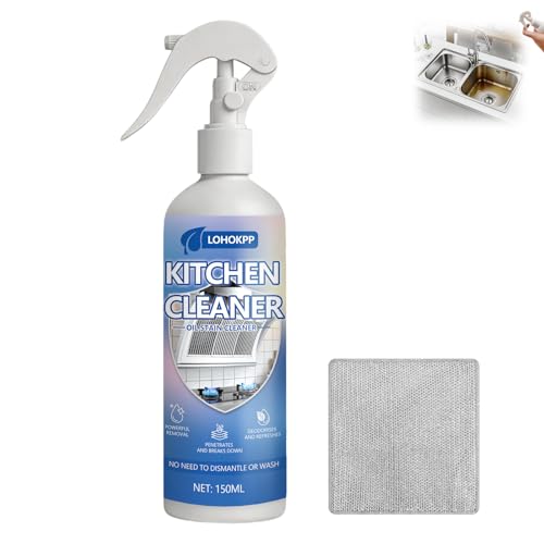 150ml Spray Desengrasante de Cocina, Limpiador en Spray para Cocinas, Limpiador Cal y Suciedad, Quitagrasas Cocina Universal, para Hornos, Campanas, Encimeras de Trabajo