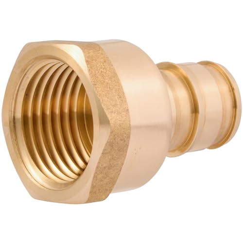 Image of SharkBite 1 /2 Inch Expansion FNPT Adapter Fitting for PEX-A Pipe, Brass Plumbing Fittings, Female NPT Adapter for PEX-A Tubing, UAB072LFA