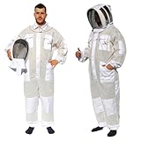 Best Bee Combinaison Apiculteur Ventilée, Tissu Épais en 3 couches, Fermeture Éclair robuste, Capuche Amovible, Poches Pour Outils, Tenue Apiculture aérée anti guêpes & abeilles (S)