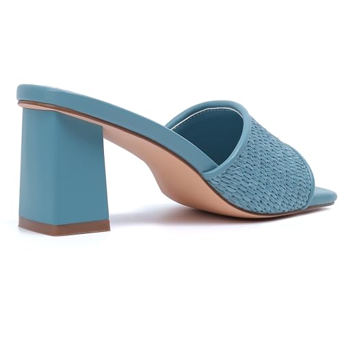 Image of vivianly Women Clear Low Block Heels Transparent Sandals