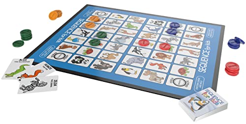 Sequence For Kids -- The 'No Reading Required' Strategy Game By Jax, Multi Color, 11 Inches (2-4 Players) #TOP2