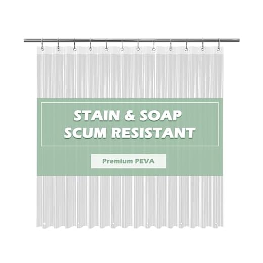 EHZNZIE Clear Shower Curtain Liner Light Weight PEVA, Shower Liner 72x72 Inches, Waterproof, No Chemical Smell with 12 Rust Proof Metal Grommets Holes for Bathroom Shower Curtain