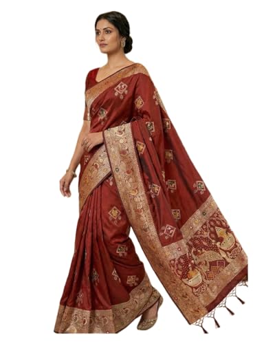 Chemisier soie Kanjivaram douce pour mariage et soirées en sari Banarasi traditionnel