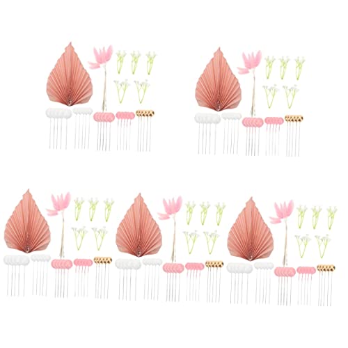 Gadpiparty 5 Set Tårtdekoration Bröllopsinredning Bröllop Babydekor Tårtdekoration För Blomma Tårtdekorationer Tårtplockning Fest Tårtprydnader Bröllopstårta Ornament Palmblad