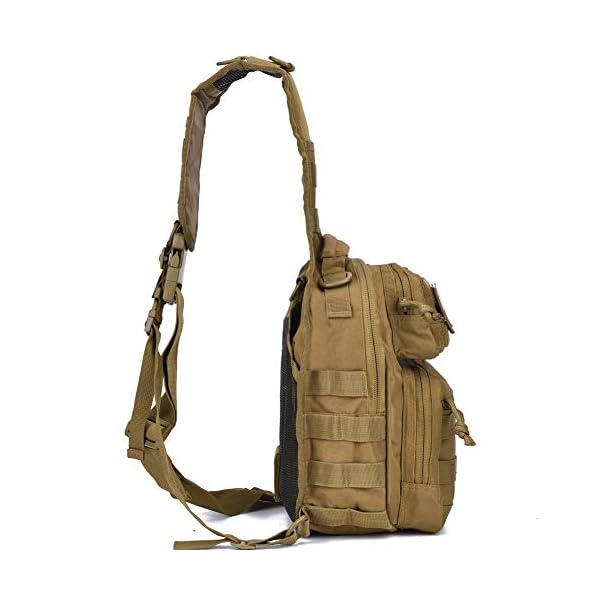 GEAR Tactical Sling Bag Pack Military Rover Shoulder Sling Backpack Molle Assault Range Bag Everyday Carry Diaper Bag Day Pack Tan Small - Image 6
