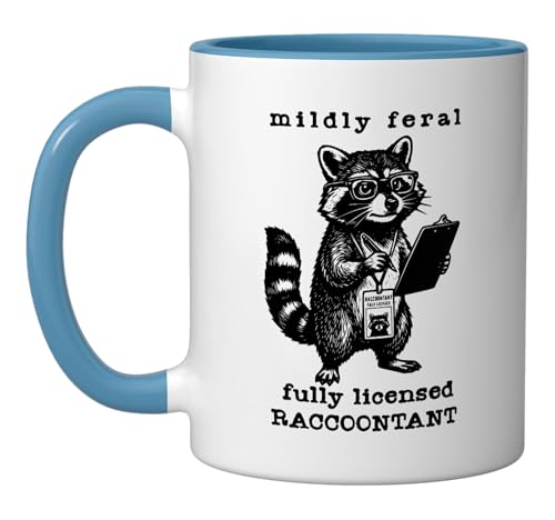 Taza de Cerámica con Diseño de Mapache Contador miniatura 1