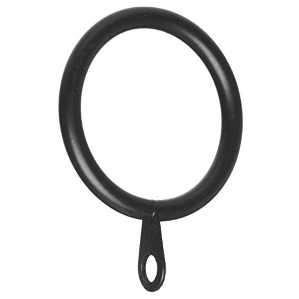 Merriway BH06185 (8 Pcs) Curtain Drapery Pole Rod Ring Fixed Eye Black Metal Inner Dimension 50mm - Pack of 8 Pieces