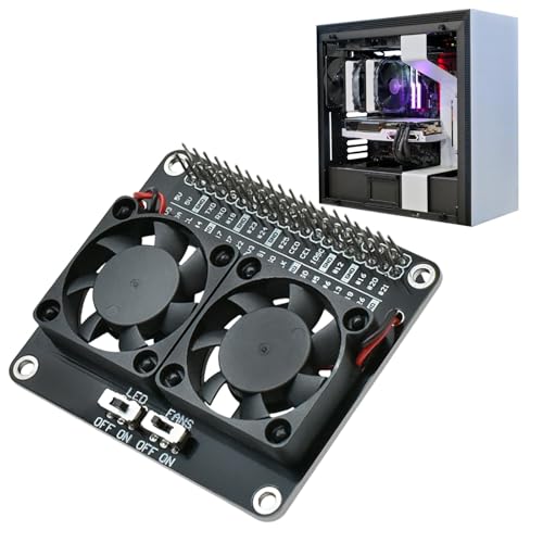 Ventilador doble de refrigeración optimizada y soporte de latón para placa Raspberry Pi 3