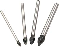 Vista 5 de Driak Broca de cristal y azulejo con cabeza de punta de lanza triangular de 1/8-5/16 pulgadas, 4 piezas