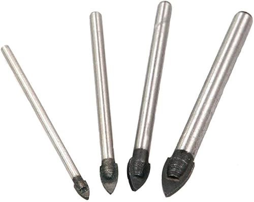 Miniatura 5 de Driak Broca de cristal y azulejo con cabeza de punta de lanza triangular de 1/8-5/16 pulgadas, 4 piezas