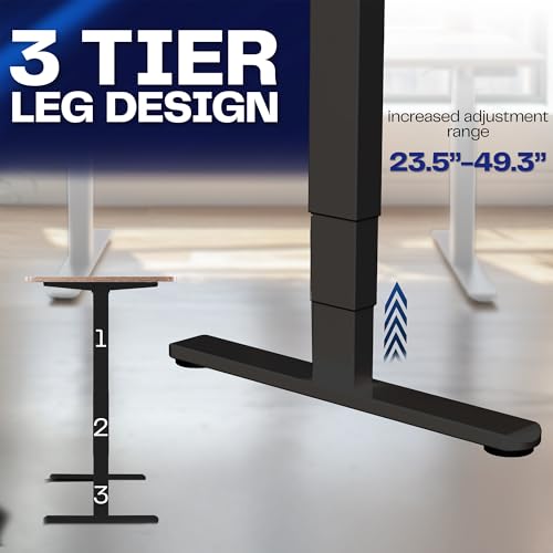 Image of VIVO Electric Dual Motor Stand Up Desk Frame for 40 to 85 inch Table Tops, Frame Only, 3 Stage Height Adjustable DIY Workstation with Memory Controller, Black, DESK-V103E