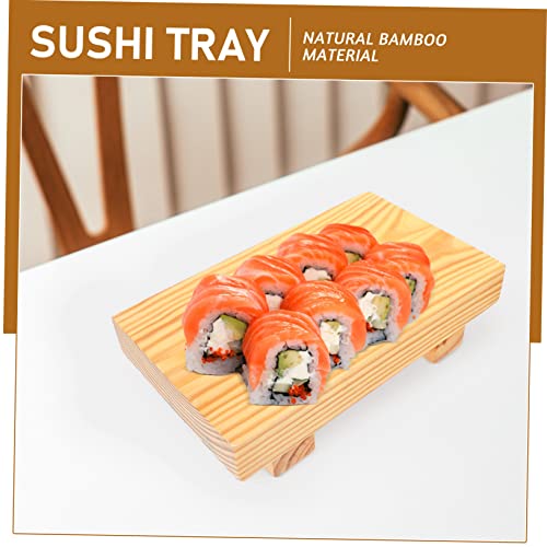 Bandeja para servir sushi de bambú estilo japonés miniatura 3
