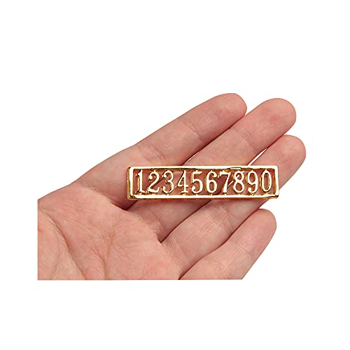 Acxico 1Pcs Mini House Miniature 1:12 Scale Set Of Gold Colour Door Numbers 0-9 #TOP27