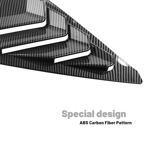 Image of Thenice for 11th Gen Civic Racing Style Rear Side Window Louvers Air Vent Scoop Shades Cover Blinds Compatible with Honda Civic Hatchabck Type R 2022 2023 2024 -Carbon Fiber Texture
