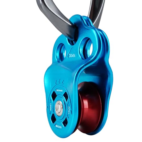Polea de escalada 30KN Ascender sistema de protección contra caídas, equipo de rescate de cuerda, equipo para aparejo de árbol de línea floja, rappel de patio, resistente, compacto, práctico