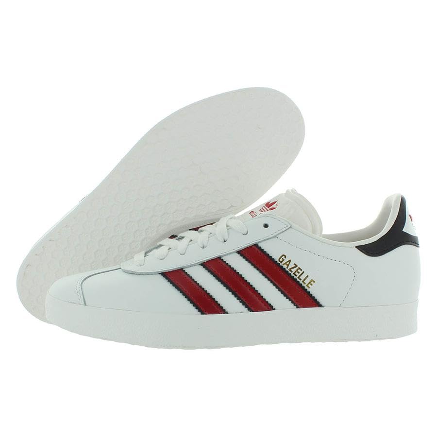 Image of adidas Gazelle Mens Shoes Size 6, Color: Core White /Better Scarlet /Core Black-White