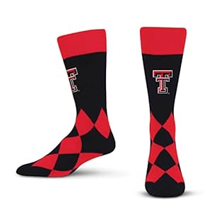 For Bare Feet Unisex NCAA Texas Tech Red Raiders Big Diamond Team Color Socks OSFM