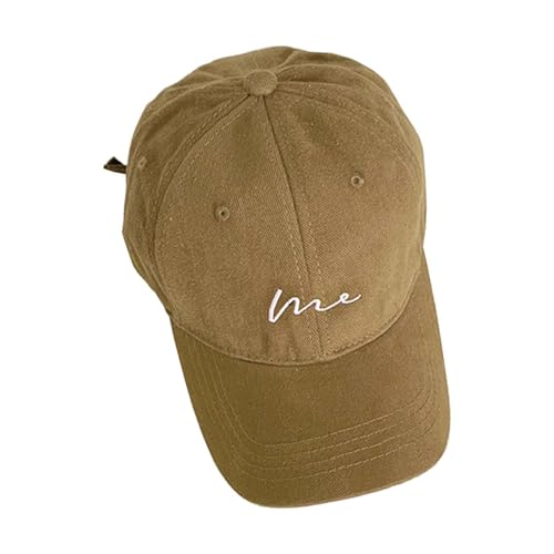 Generisch Gorra de béisbol de color caqui con ala ancha para mujer, gorra de béisbol ajustable con visera larga, diseño favorecedor para cabezas más grandes, caqui, talla única