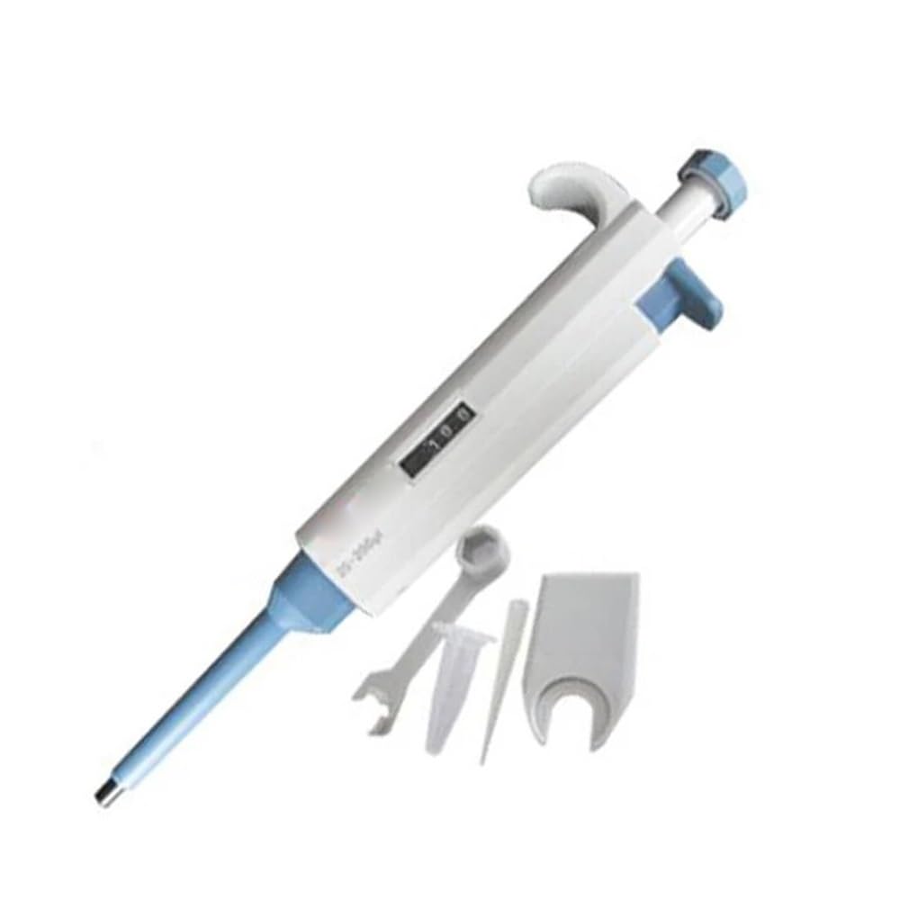Cristalería de Laboratorio Pipeta mecánica monocanal de volumen ajustable de 20-200 ul/100-1000 ul con puntas(20-200ul)